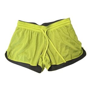Champion Duo Dry Reversible Athletic Shorts Neon Lime Green Gray Mesh Size Small